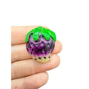 Vintage Purple Strawberry Brooch Strawberry Jewelry Purple Fruit Pin